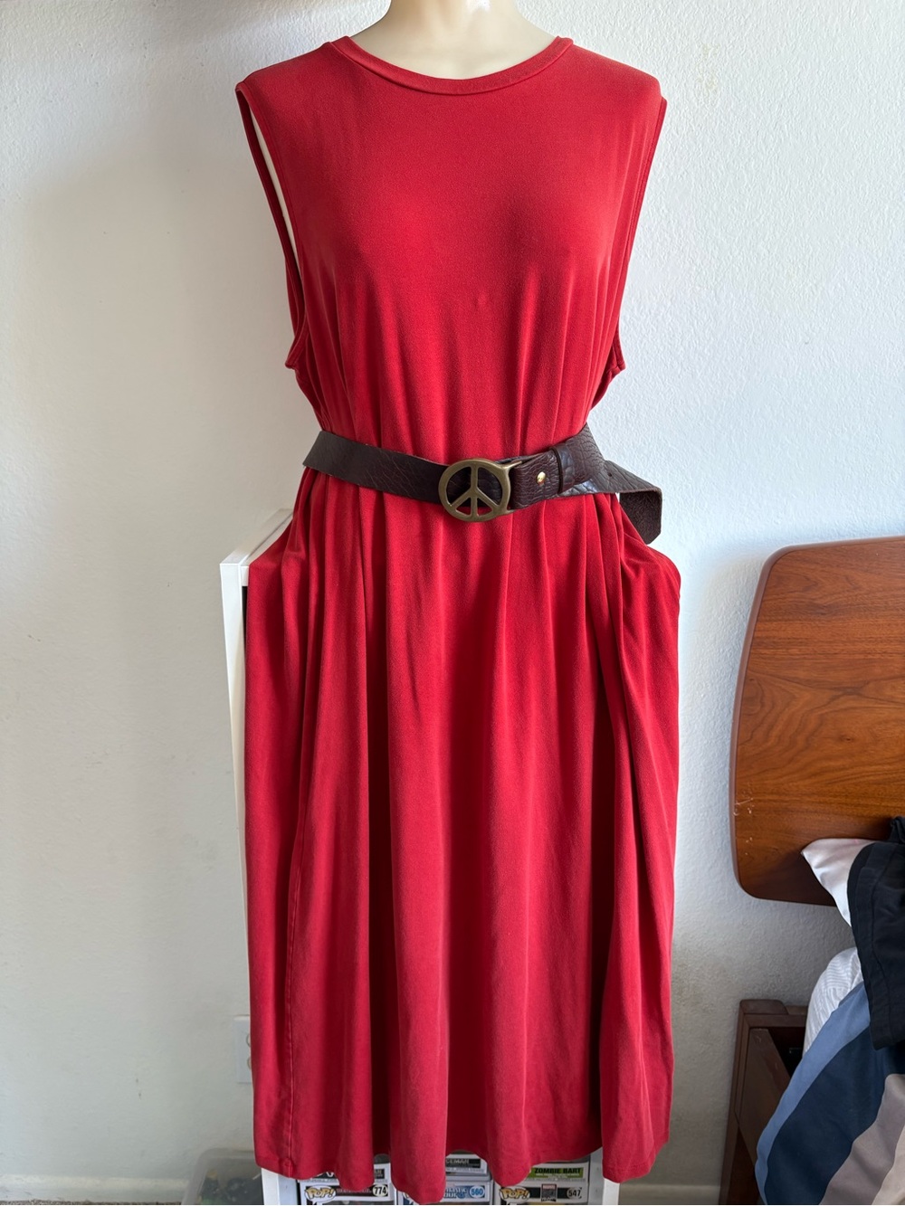 Eileen Fisher Sleeveless Red Midi Dress